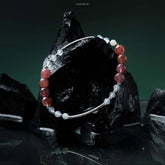 Lumi Reiki Twin Crystal Career Bracelet on a Model's Wrist - Stylish Jewelry for Career Advancement and Luck Enhancement