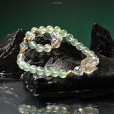 Green Prehnite Twin - Loop Bracelet