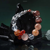Lumi Reiki Agate Love Magnet Bracelet | Red Flower Agate & Milk-White Crystal for Love Luck & Vitality