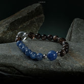 Lumi Reiki Mind Body Wellness Bracelet | White Quartz, Kyanite & Silver Sheen Obsidian for Energy Balance