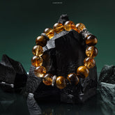 Lumi Reiki Citrine Wealth Boost Bracelet | Yellow Pagoda Crystal & Tiger’s Eye for Prosperity & Courage