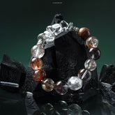 Lumi Reiki Chakra Balance Success Bracelet | Black Gold Super Seven & Four Seasons Phantom for Energy Harmony