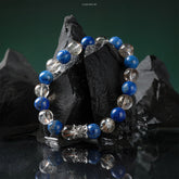 Lapis & Black Gold Shield Bracelet