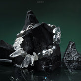 Lumi Reiki Black Tourmaline Spirit Bracelet on a Model's Wrist - Stylish Jewelry for Energy Protection and Inner Strength