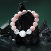 Lumi Reiki Nourish Love Quartz Bracelet | Milky White Crystal & Rose Quartz for Calm & Emotional Balance