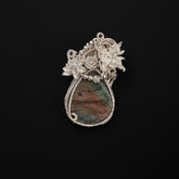 Rainbow Raw Labradorite Pendant necklace