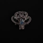 Collar con colgante de labradorita, estrella y mariposa