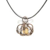 Yellow Glass Charm Necklace