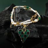 Lumi Reiki Trauma Healer Necklace | Green Strawberry Quartz & Pearl for Emotional Healing & Calm