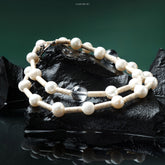 Lumi Reiki Creativity Stimulating Pearl Necklace - Stylish Jewelry for Stress Relief, Creativity Boost, and Aura Purification