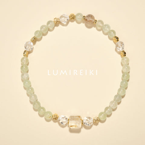 Green Prehnite Twin - Loop Bracelet