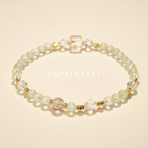 Green Prehnite Twin - Loop Bracelet