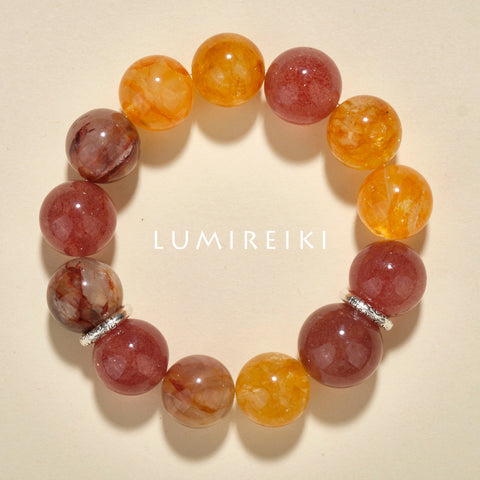 Lumi Reiki Yellow Flower Agate Close - up - Gemstone for Creativity Ignition and Emotional Stabilization