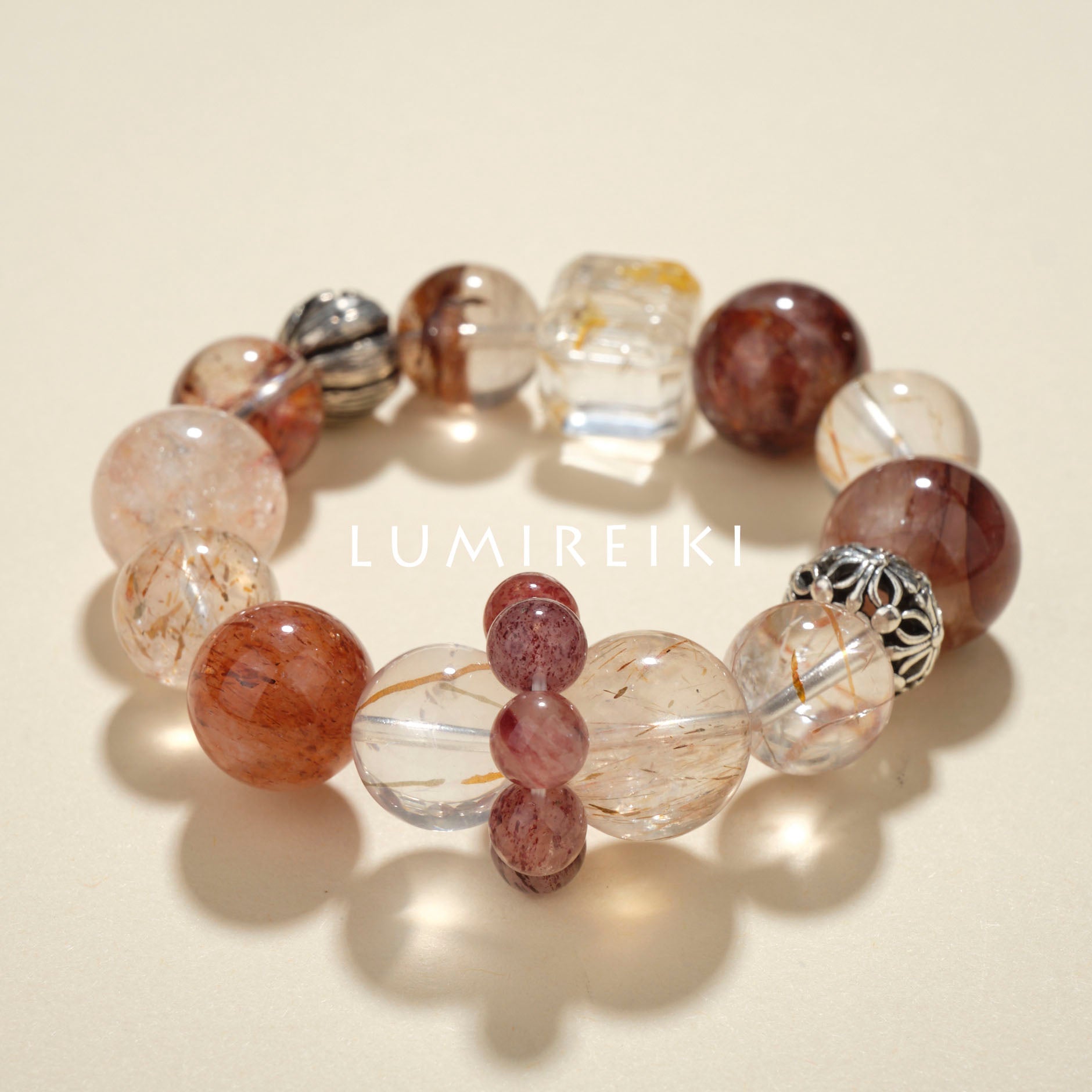 Lumi Reiki Old Mine Strawberry Quartz Detail | Love Stone for Relationship Harmony & Self-Love Enhancement