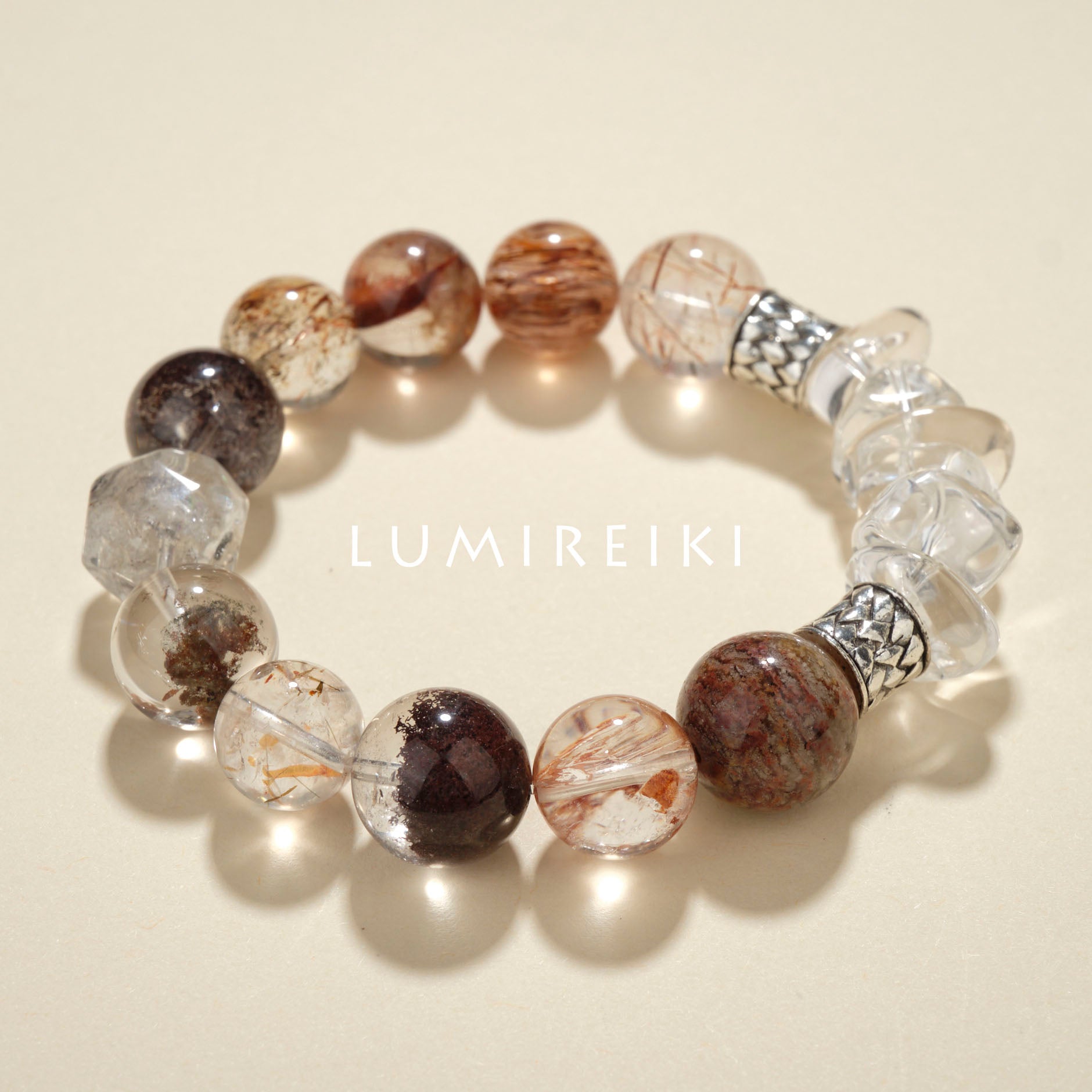 Lumi Reiki Black Gold Super Seven Detail | Seven Chakra Stone for Energy Balancing & Negative Energy Cleansing