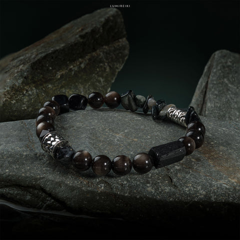 Tourmaline & Obsidian Guardian Bracelet