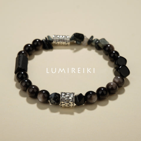 Tourmaline & Obsidian Guardian Bracelet