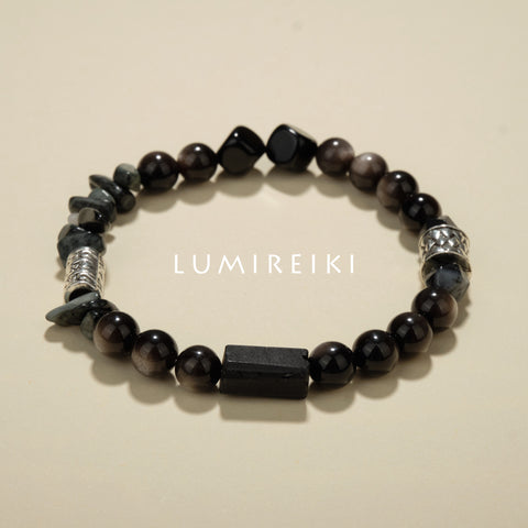 Tourmaline & Obsidian Guardian Bracelet