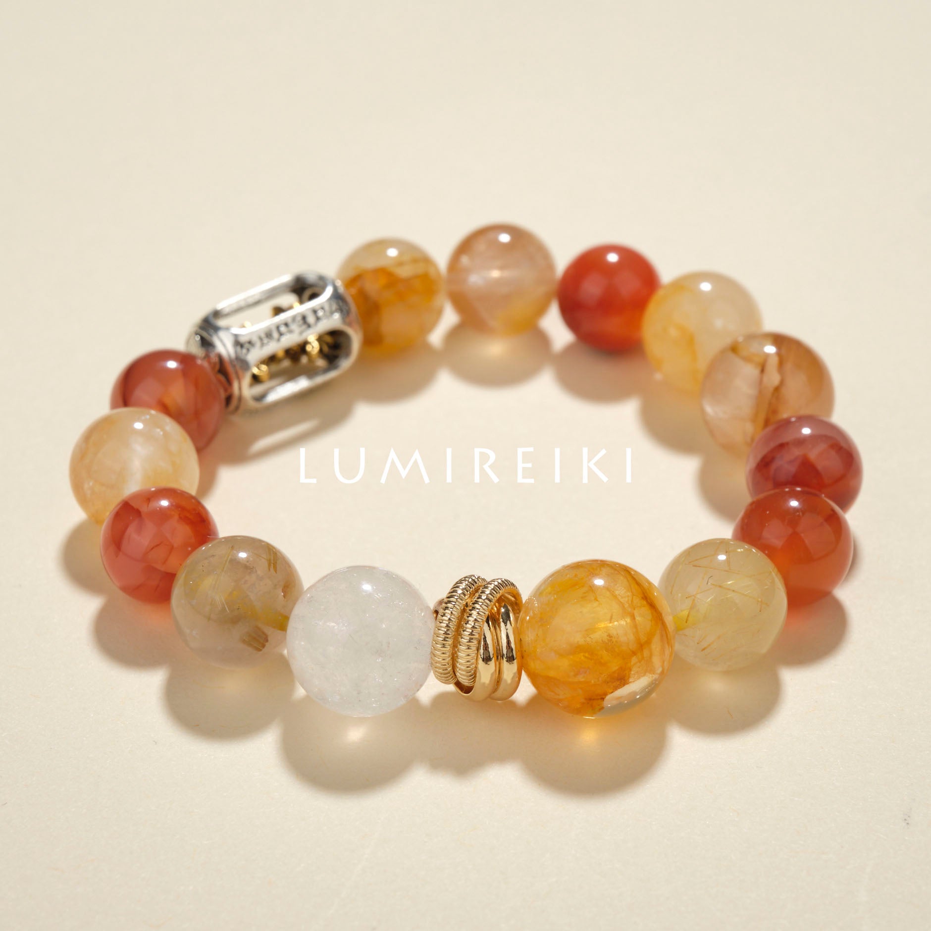 Lumi Reiki Yellow Flower Agate Detail - Stone for Vitality Boost and Wealth Attraction