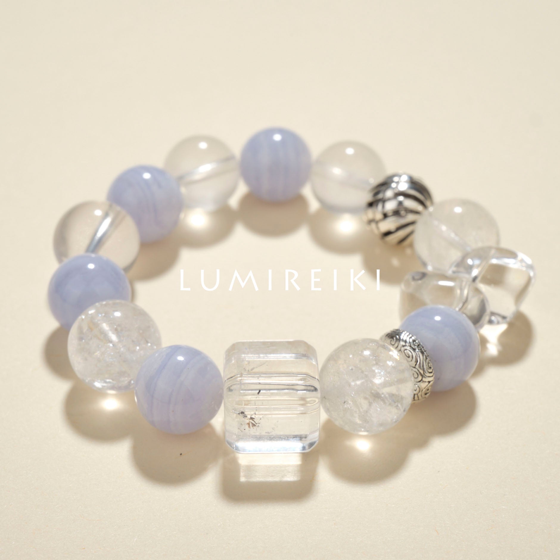 Lumi Reiki Throat Chakra Confidence Bracelet - Close - up of Exquisite Design and Premium Craftsmanship