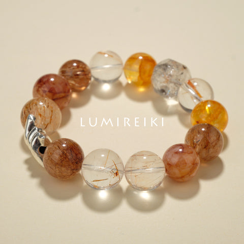 Lumi Reiki Black Gold Super Bead Close-Up | Purifying Crystal for Negative Energy Cleansing & Aura Protection