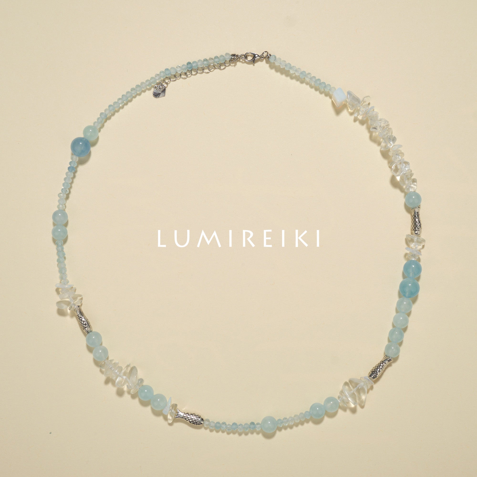 Lumi Reiki Aquamarine Crystal Detail | Stone of Courage for Emotional Calm & Clear Communication