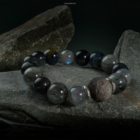 Pulsera cósmica de piedra lunar