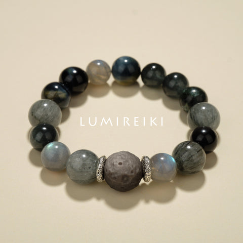 Pulsera cósmica de piedra lunar