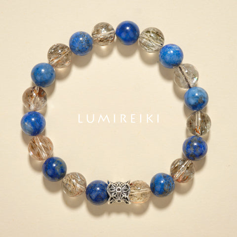 Lapis & Black Gold Shield Bracelet