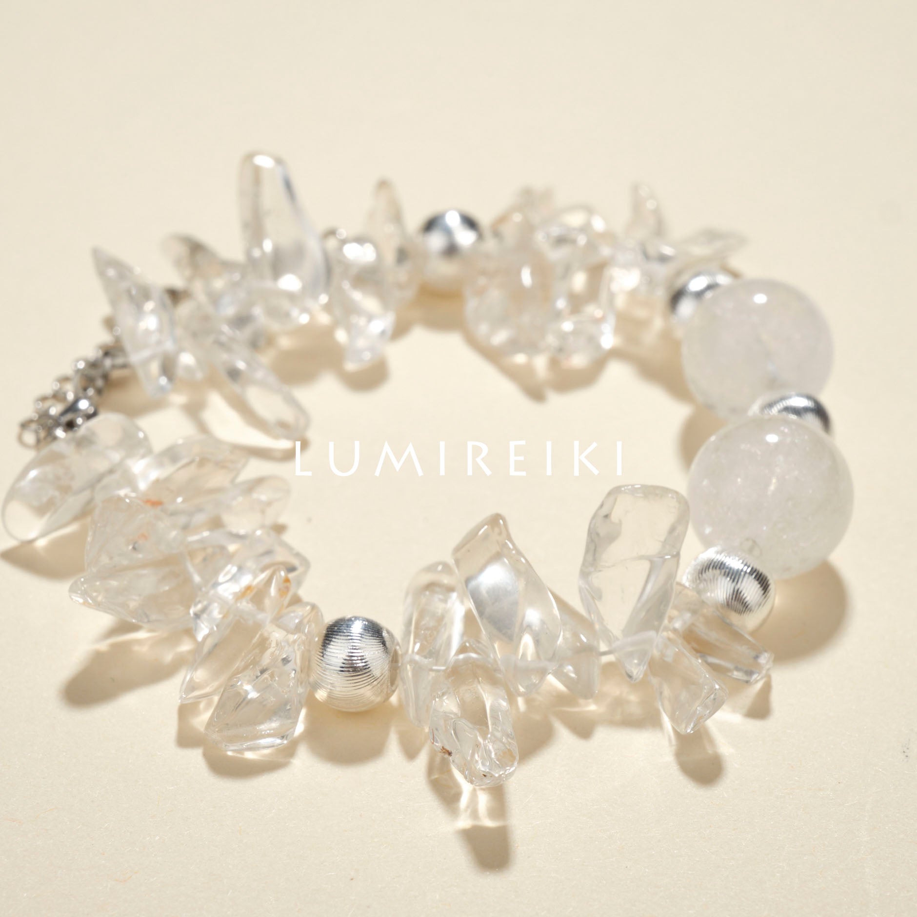 Lumi Reiki White Axinite Close - up - Crystal for Negative Energy Purification and Mental Calmness