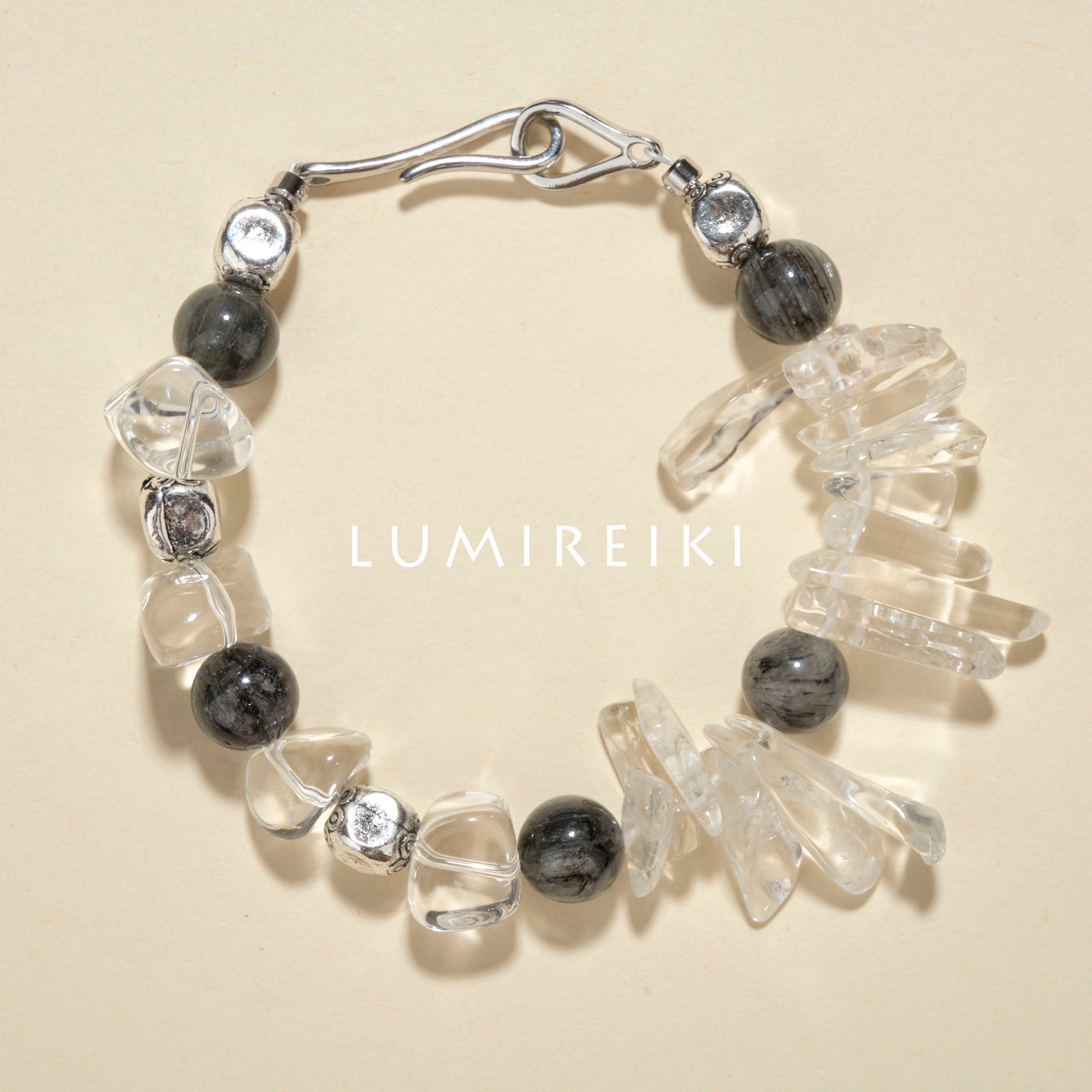 Lumi Reiki Black Tourmaline Spirit Bracelet - Close - up of Fine Design and Quality Craftsmanship