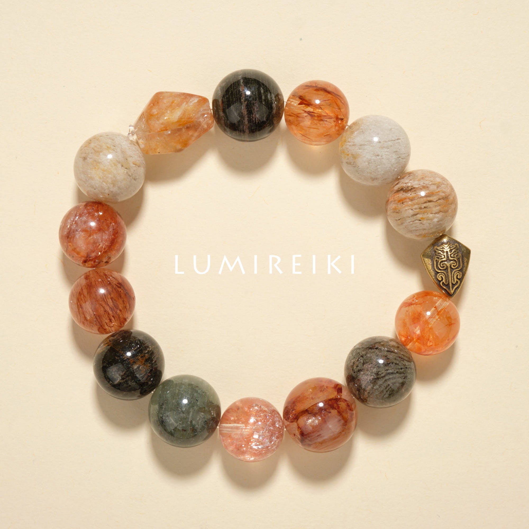 Peaceful Phantom Bracelet with multi-colored crystals enhancing intuition, emotional balance, and spiritual growth.