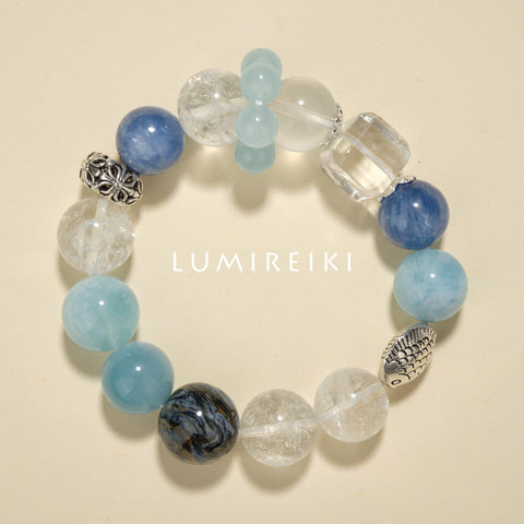 Pulsera Clarity de Cuarzo y Aguamarina