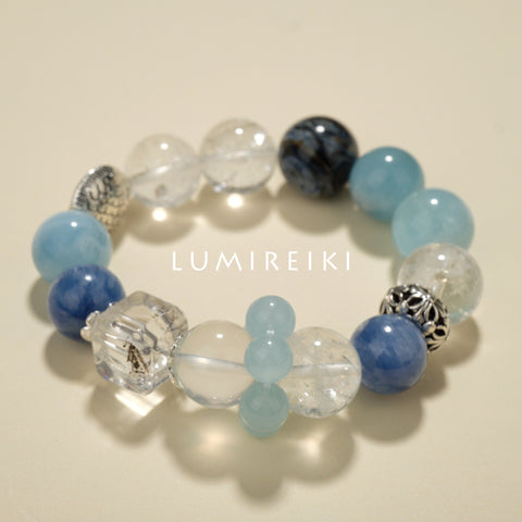 Pulsera Clarity de Cuarzo y Aguamarina