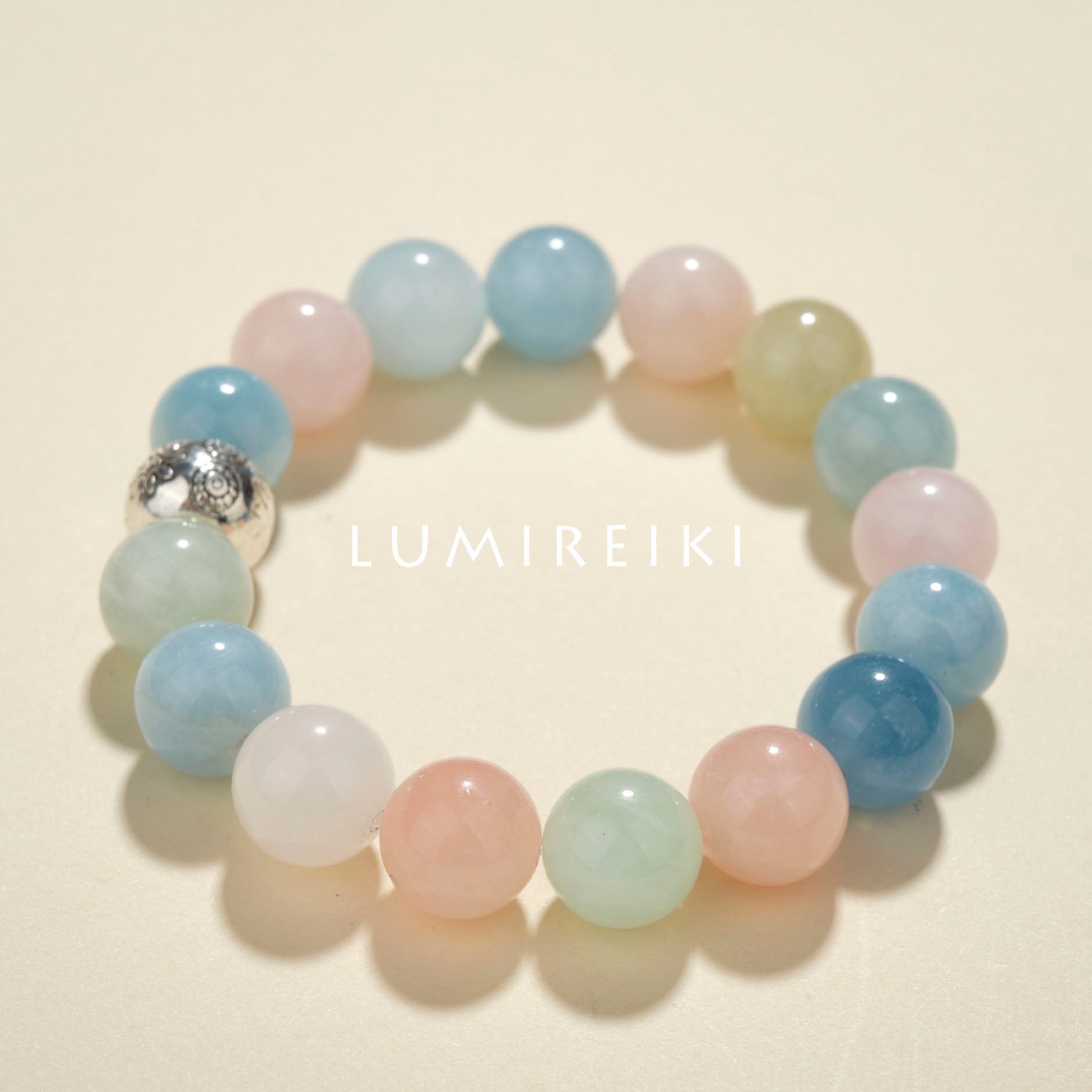 Lumi Reiki Love Morganite Bracelet in Daily Leisure - Stylish Companion for Stress - free Days