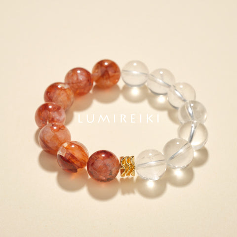 Red Amethyst & Clear Quartz Vitality Bracelet
