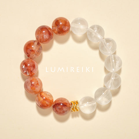 Red Amethyst & Clear Quartz Vitality Bracelet