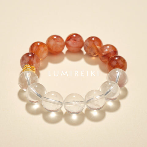 Red Amethyst & Clear Quartz Vitality Bracelet