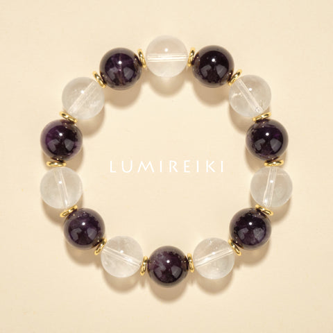 Amethyst & Clear Quartz Calm Bracelet