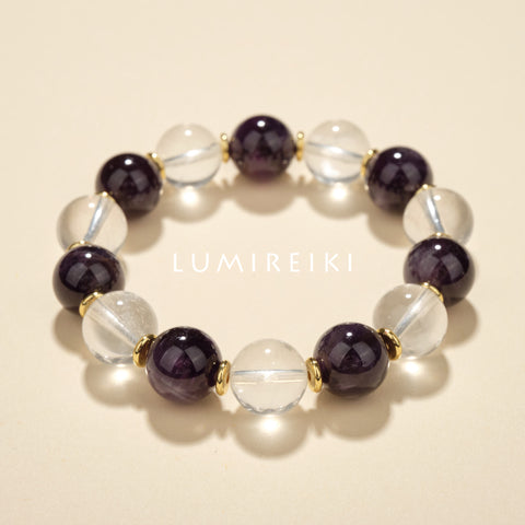 Amethyst & Clear Quartz Calm Bracelet
