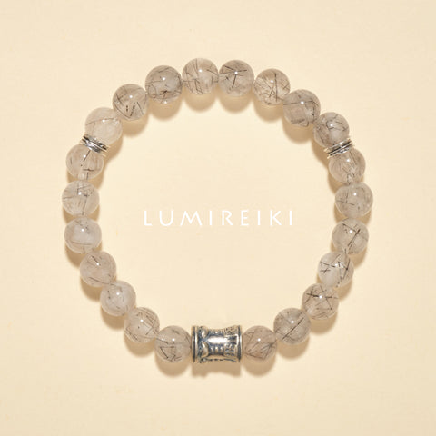 Black Rutilated Quartz Shield Bracelet