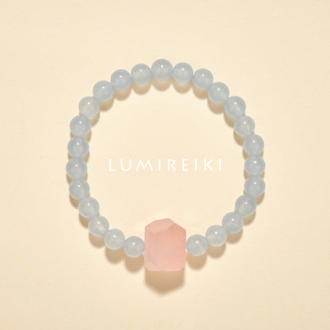 Rose Quartz & Aquamarine Love Bracelet