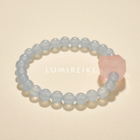 Rose Quartz & Aquamarine Love Bracelet