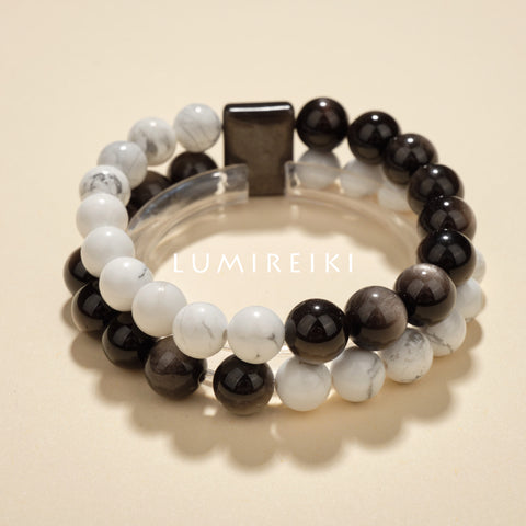 Silver Obsidian Shield Bracelet