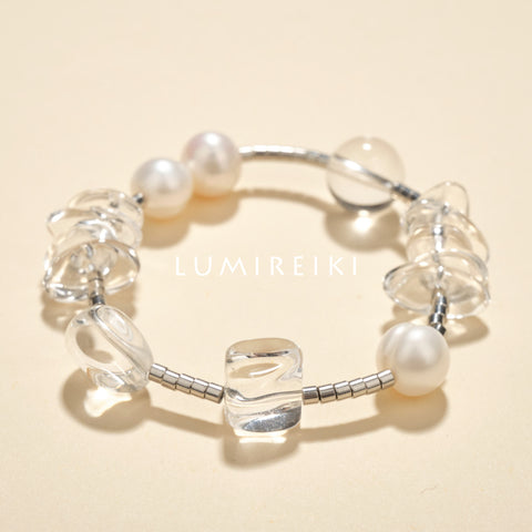White Quartz & Pearl Calm Bracelet