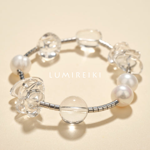 White Quartz & Pearl Calm Bracelet