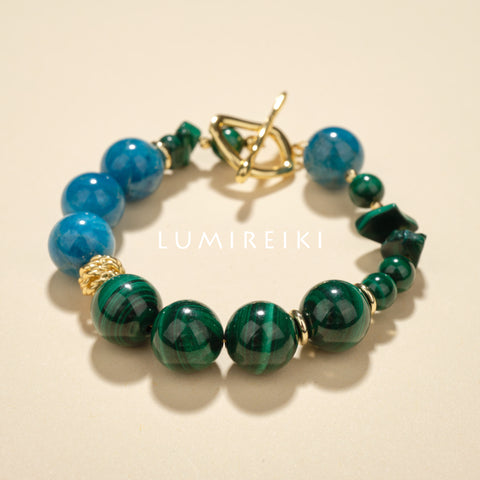 Malachite & Apatite Growth Bracelet