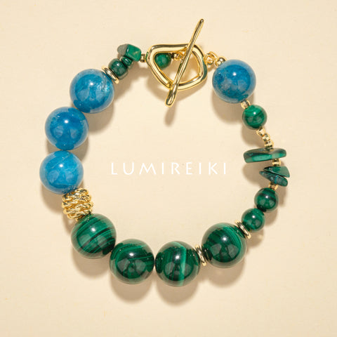 Malachite & Apatite Growth Bracelet