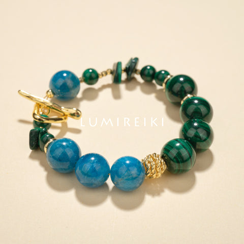Malachite & Apatite Growth Bracelet