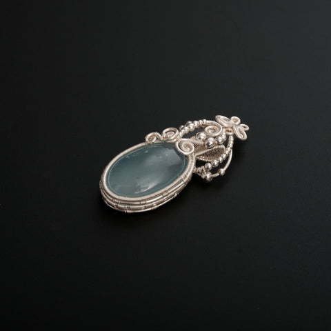 Ocean Wave Aquamarine Pendant
